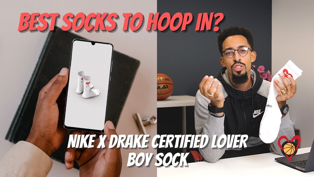 drake nike socks with hearts