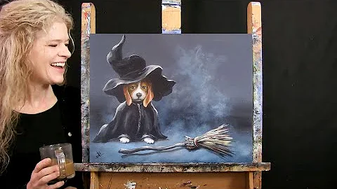 Learn How to Paint BEAGLE AND THE BROOM with Acryl...