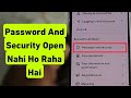 Facebook Me Password And Security Open Nahi Ho Raha Hai | Facebook Password And Security Problem