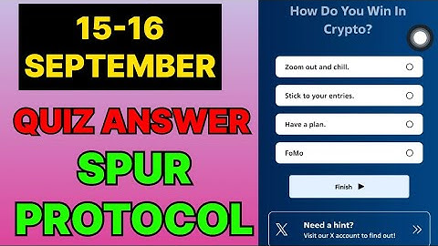 Spur Protocol Quiz Today 15 September I Spur Protocol Quiz Answer | Spur Protocol Daily Quiz Today |