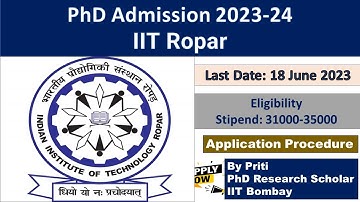 IIT Ropar PhD Admission 2023 | PhD Admission 2023