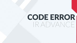 Code Error IR Advance Part 24 (Code : E064 -00FF, E065 -0001)
