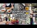 KOREAN VEGETARIAN FOOD COOKING + GROCERIES, BTS MERCH SHOPPING | vlog