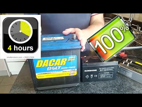 Video: ¿Cuánto tiempo tarda un cargador lento en cargar una batería descargada?