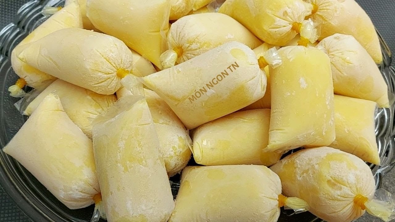 KEM TÚI MÍT- Cách làm Kem Túi Mít béo dẻo mịn không bị dăm đá - YouTube