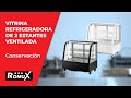 Vídeo: Vitrina Pastelera Expositora Refrigerada Sobremesa 2 Estantes con 2 Puertas Correderas Negra 100 Litros Ventilada ®Romux