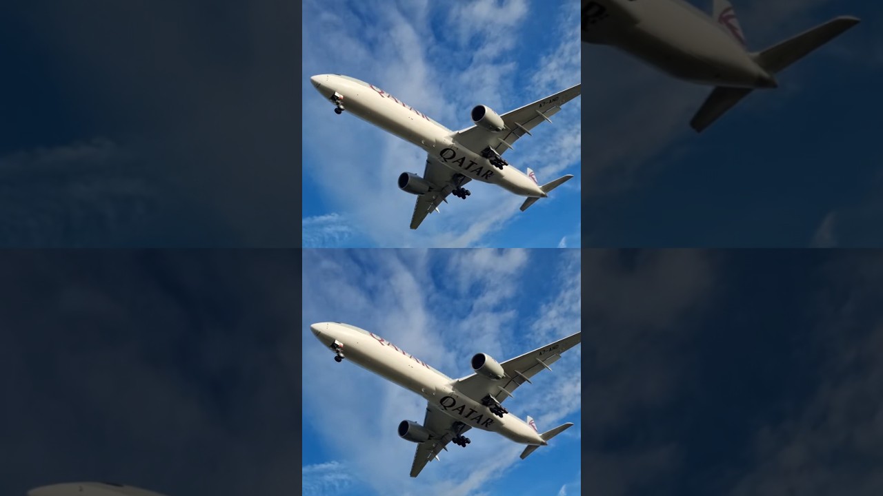 Qatar Airways Airbus A350-1041 landing at Adelaide airport 