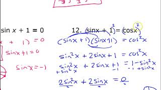 Test C (11 to 15) Solving Trigonometric Equations