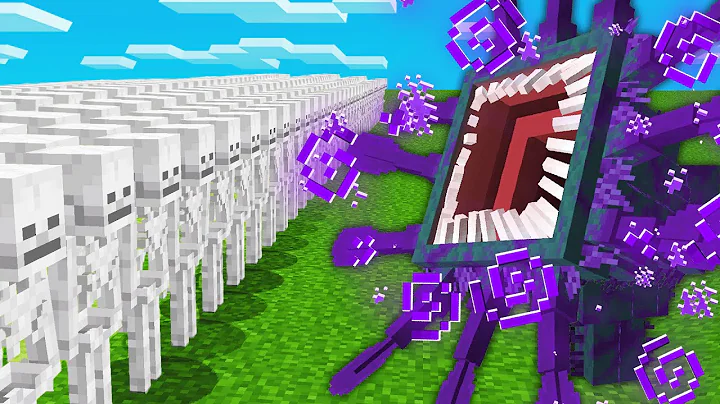 1000 SKELETONS vs MOUTH MONSTER (Minecraft Mob Bat...