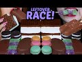 ASMR LEFTOVER DESSERT RACE! CHOCOLATE ICE CREAM BARS, ICE CREAM SANDWICHES, MACARONS, JELLY CANDY