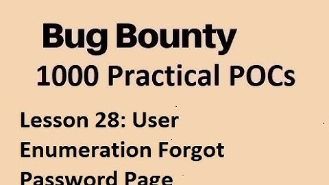User Enumeration Forgot Password Page | User Enumeration Attack | User Enumeration example