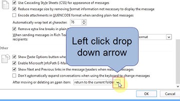 How to Stop Going Back to Inbox After Moving or Deleting e-mail (Outlook 2013) by TTM