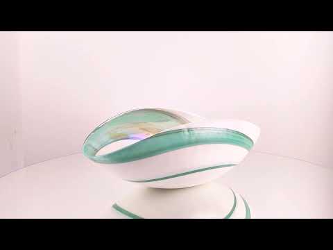 BOVOLO elegante centrotavola in vetro con sfumature verdi Video