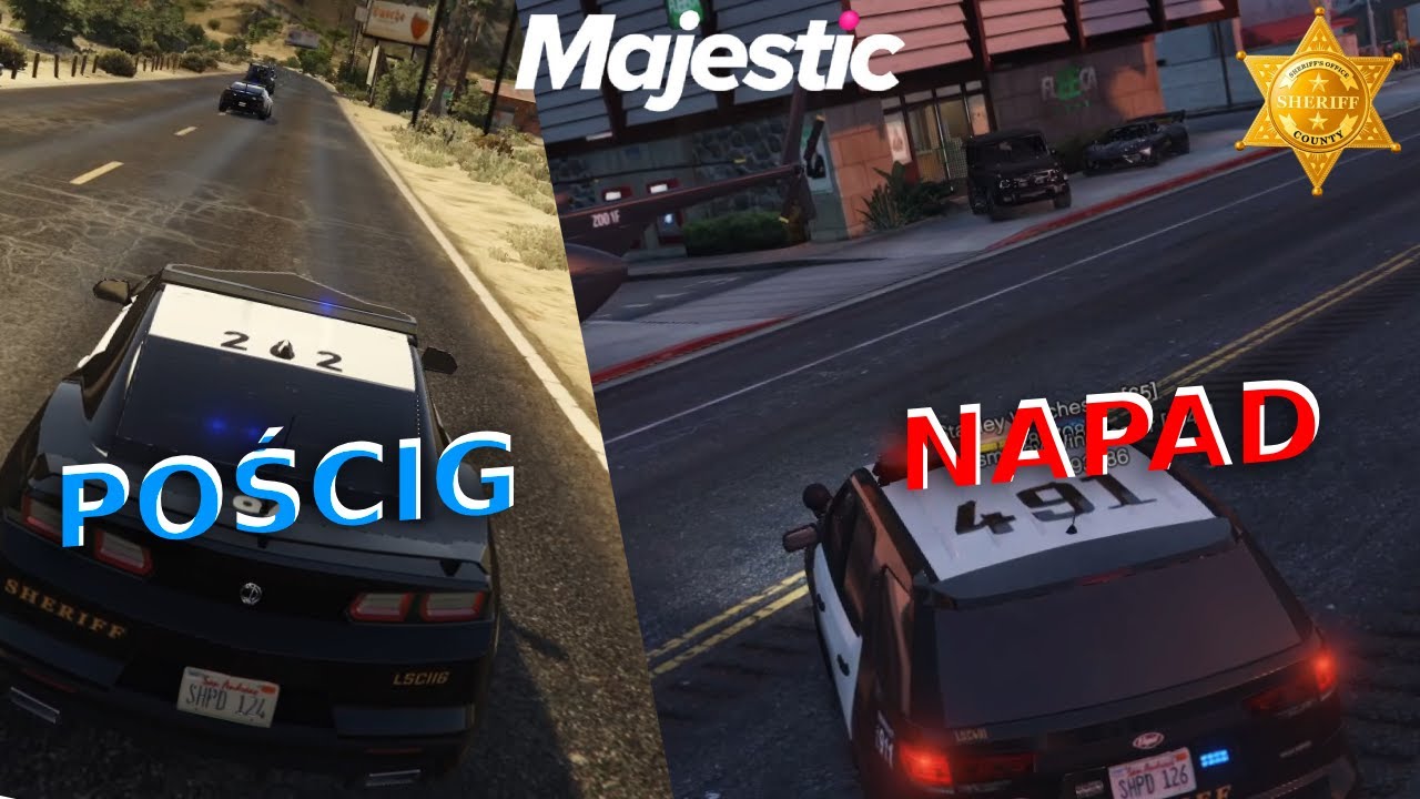 POŚCIG I NAPAD ZAWSZE COŚ SIĘ DZIEJĘ (Życie Szeryfa) Majestic RP