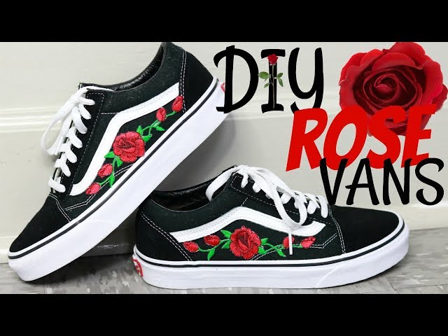 vans rose patch shoes