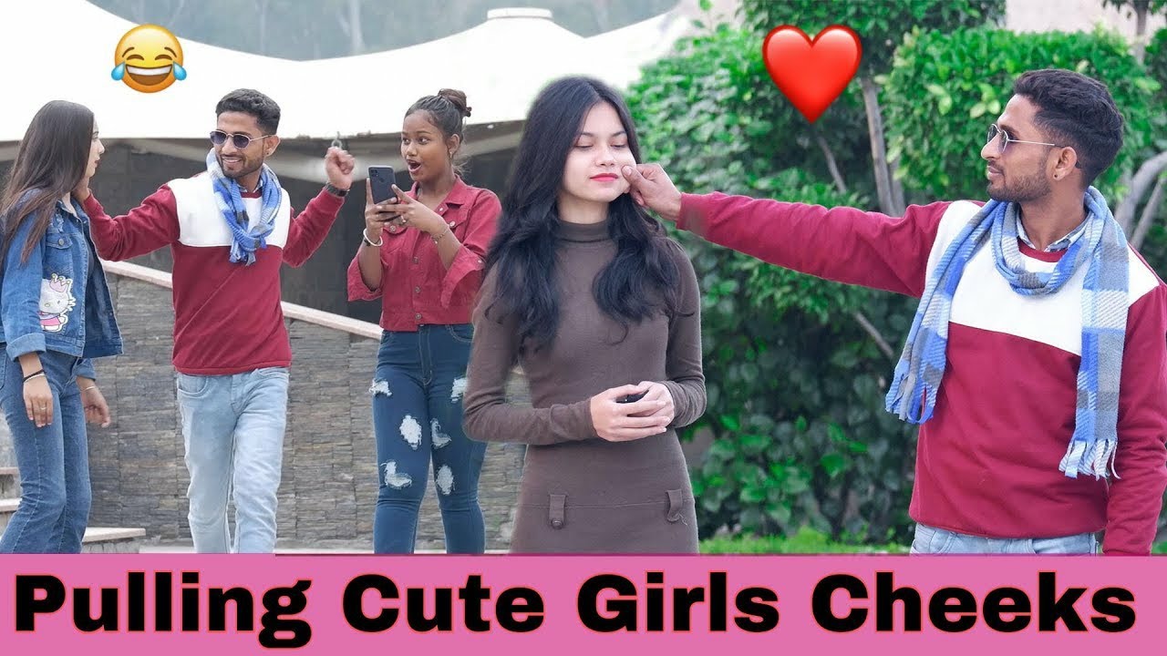 Pulling Cute Girls Cheeks Prank | Prank On Indian Cute Girls | King Lover | Flirting Romeo Abhishek