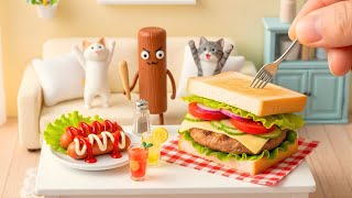 Crispy Meat Patty & Cheese Stack Mini Sandwich Recipe 🍔🧀 | Super Easy Breakfast Meal screenshot 4