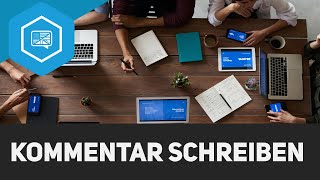 Writing a comment: structure and wording