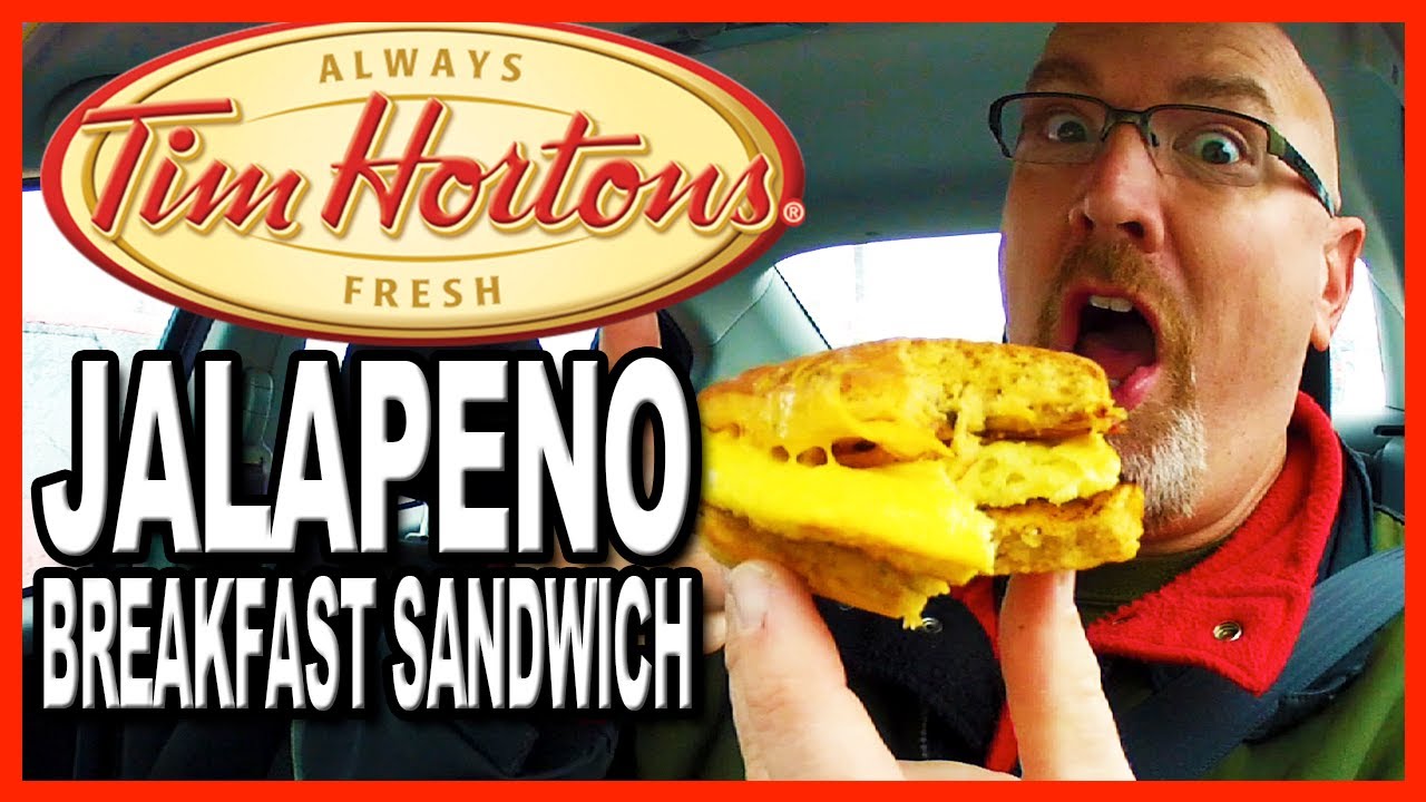 Tim Hortons Jalapeño Breakfast Sandwich with Bacon and Cheese Plus Drive Through Test YouTube