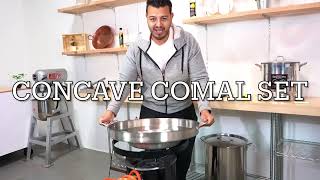 Comal Concave Stainless Steel Stand & Burner Set Disco Discada Tortilla Cazo Heavy