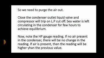 Refrigeration system purging air