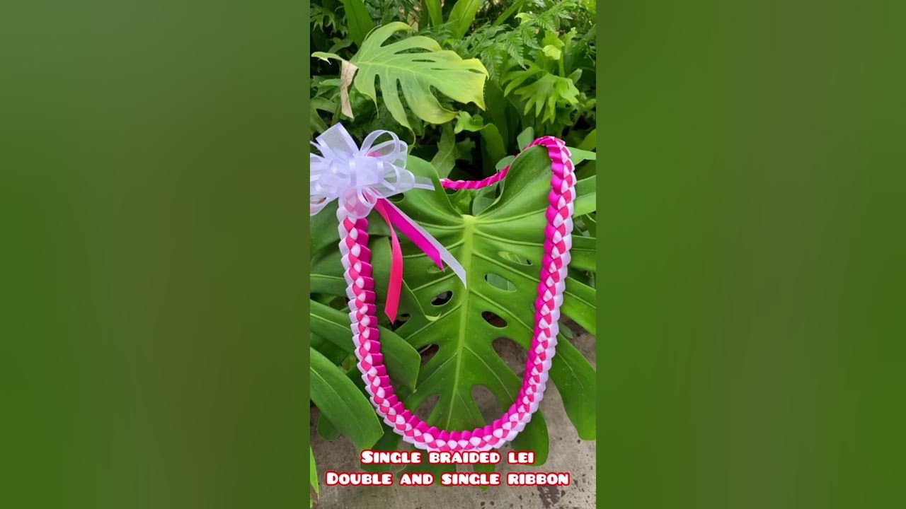How To Make Ribbon Lei With 3 Colors CRAFTING | DIY HOW TO MAKE SINGLE BRAIDED RIBBON LEI. THREE COLOR