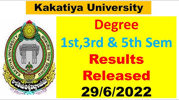 KU Degree  1,3 & 5 Sem Results Released || ku updates