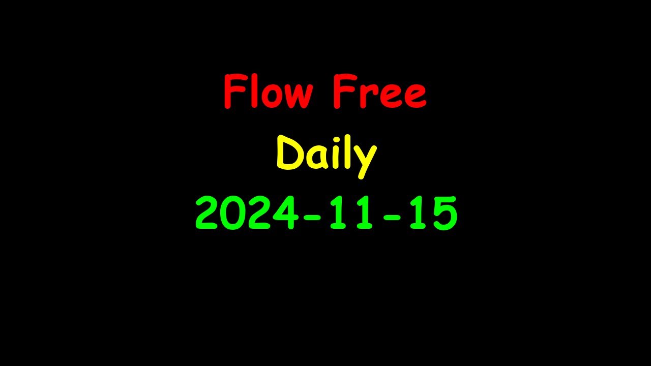 Mobile Games | Flow Free | Daily Puzzles | 2024-11-15