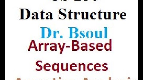 CS 250 Dr Bsoul Array Based Sequences Amortize Analysis