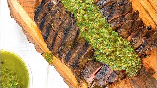 #grilledsteak #flanksteak #howtomakesteak the best grilled easy flank
steak recipe ever for delicious juicy or skirt with chimichurri.
perf...