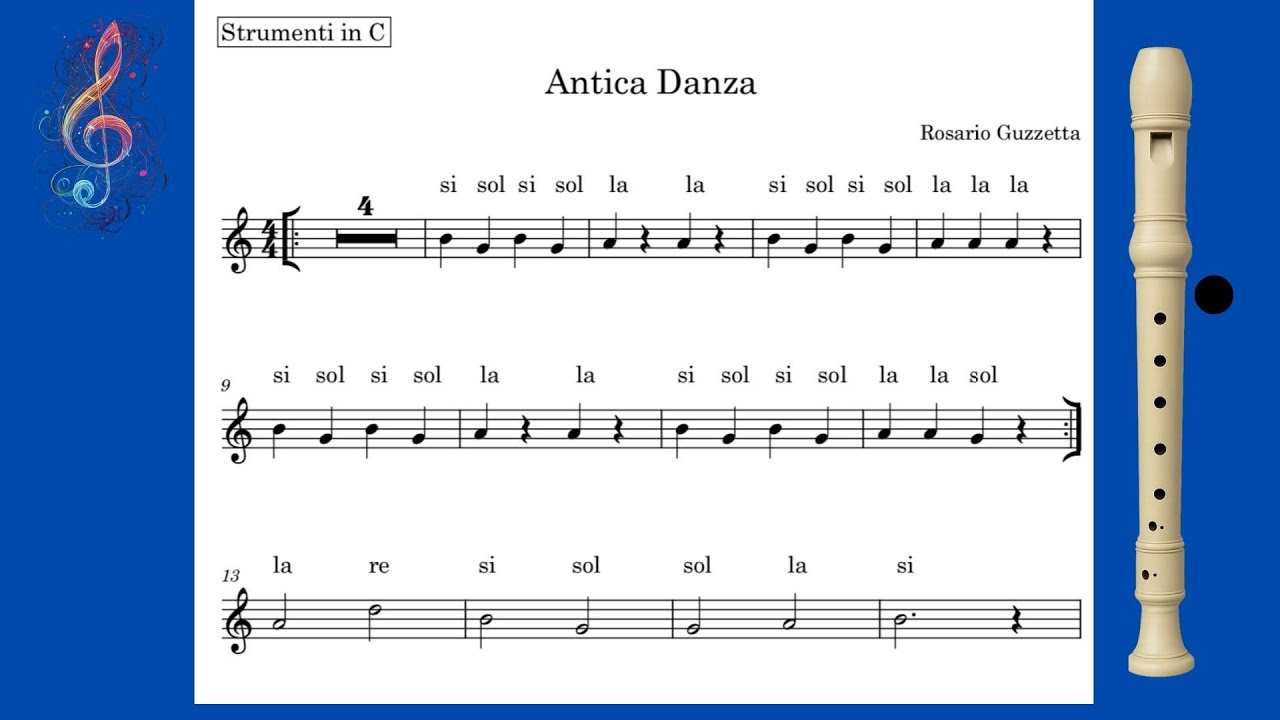 Antica Danza – Brano facile per flauto dolce | Spartito 🎵 - YouTube
