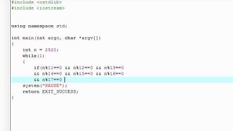 Problem #5 euler in C++