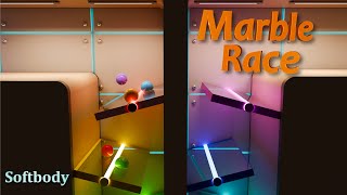 Marble Race Animation.Color Balls.Softbody Simulation