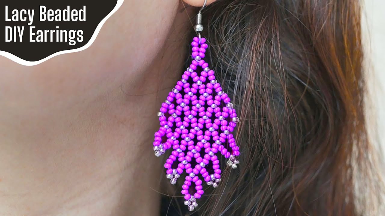 Make these EASY Lacy Beaded Earrings in 15 minutes!