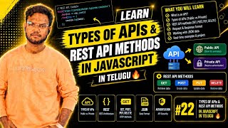 Types of APIs & REST API Methods in JavaScript in Telugu 🔥 | Public vs Private API #22