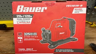 Bauer 20 volt cordless transfer pump - unboxing