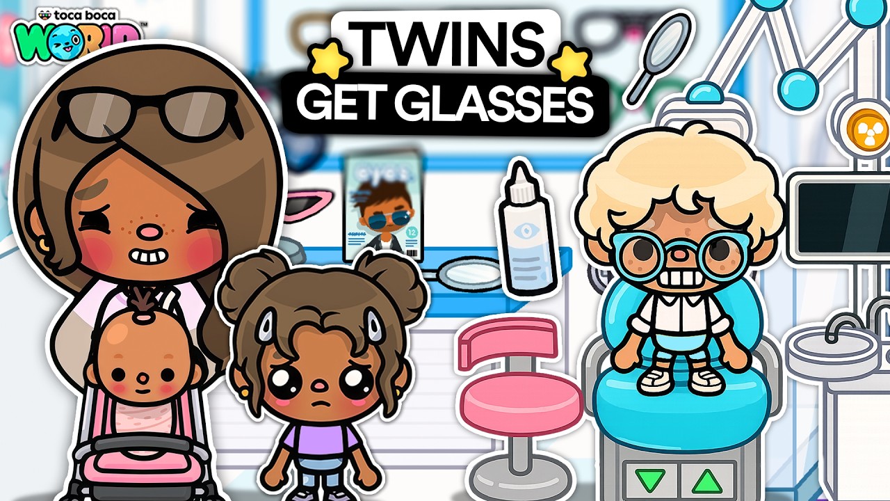 THE TWINS HAVE TO GET GLASSES 🤓(THEY HATE IT 😭) (EP 22) | Toca Life World Family Roleplay 🌍