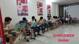Sunflower GUITAR cực chất | Học viên đánh cùng nhạc nền paddy sun -  5T Music