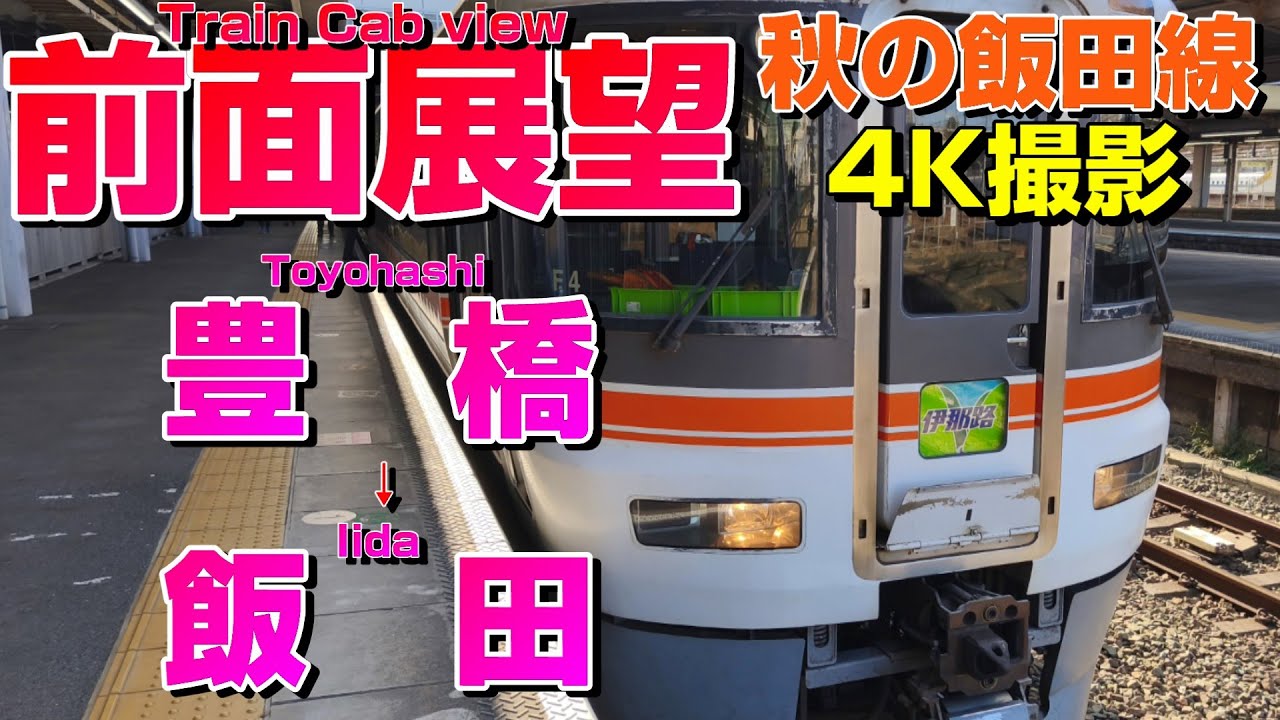 【前面展望】紅葉深まる飯田線！373系の特急伊那路1号！(豊橋→飯田)