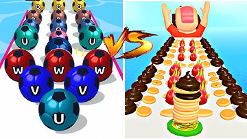Max Levels A-Z Run vs PANCAKE RUN 💕: All Levels Gameplay Walkthrough Android, iOS New UPDATE