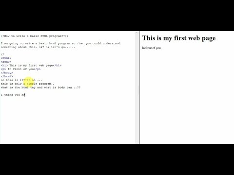 How to write a basic HTML program || html for beginners part 1 || web ...