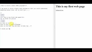 How to write a basic HTML program || html for beginners part 1  || web designing