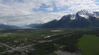 Drone over Bodenburg Butte, Palmer Alaska