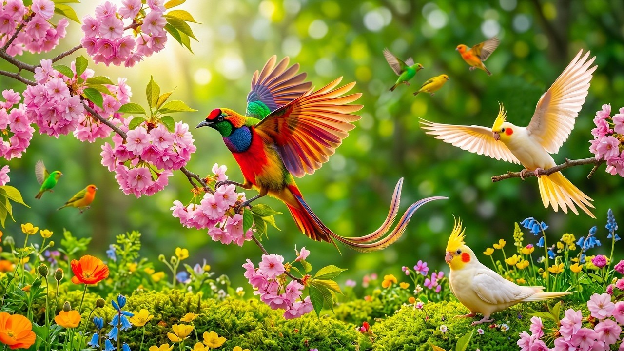 Spring Noises 🌸 Spring Bird Sounds & Gentle Piano 🎹 Nature Sounds for Focus ...