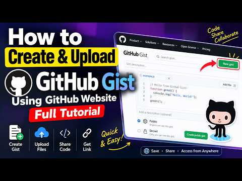 How to Create & Upload Github Gist Using Github Website Full Tutorial