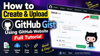 How to Create & Upload Github Gist Using Github Website Full Tutorial