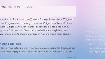 Verständnis von String-Literalen in C+ + : Automatische Variablen oder Heap-Allokationen?