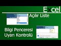 Excel Açılır Liste ,Hücreye Veri Aralığı Belirleme ve Uyarı Kontrolü