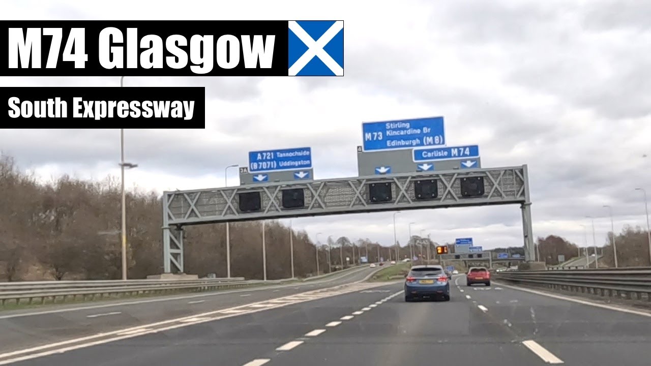 Driving The M74 Glasgow South Expressway Junction 1 To 4 Driving The M74 Glasgow South Expressway Junction 1 To 4