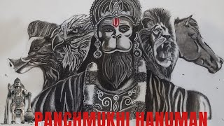 Panchmukhi Hanuman Drawing || Panchmukhi Charcoal Pencil Drawing || Drawing || Shading Charcoal screenshot 3